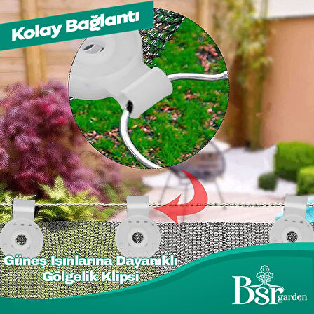 Bsr Garden Gölgelik Klipsi Uv Katkılı Beyaz 100 Adet