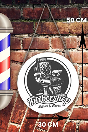 Berber Cam Kapı Pano Tabelası, Berber Dükkanı için Süs, Askılı Cam Kapı Berber Kuaför Yazı Levhası