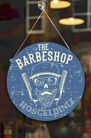 Berber Cam Kapı Pano Tabelası, Berber Dükkanı için Süs, Askılı Cam Kapı Berber Kuaför Yazı Levhası
