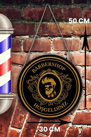 Berber Cam Kapı Pano Tabelası, Berber Dükkanı için Süs, Askılı Cam Kapı Berber Kuaför Yazı Levhası
