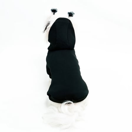 Siyah Baskısız Kedi ve Köpek Sweatshirt Hoodie