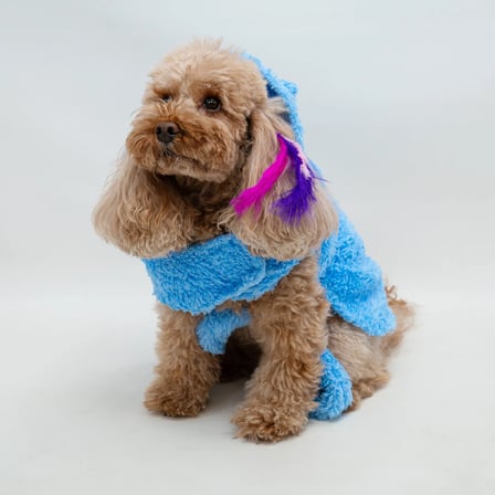 Kedi & Köpek Kıyafeti - Mavi Peluş Bornoz