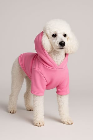 Kedi & Köpekler için Candy Pink Baskısız Sweatshirt Hoodie (Kapüşonlu)