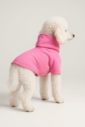 Kedi & Köpekler için Candy Pink Baskısız Sweatshirt Hoodie (Kapüşonlu)