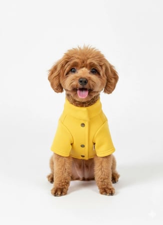 Sarı Hakim Yaka Comfort Fit Köpek Sweat Ceketi (WarmFlex Koleksiyonu)