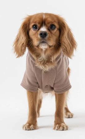Bej Hakim Yaka Comfort Fit Köpek Sweat Ceketi (WarmFlex Koleksiyonu)