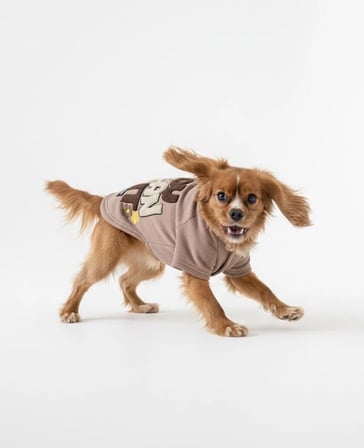 Bej Hakim Yaka Comfort Fit Köpek Sweat Ceketi (WarmFlex Koleksiyonu)