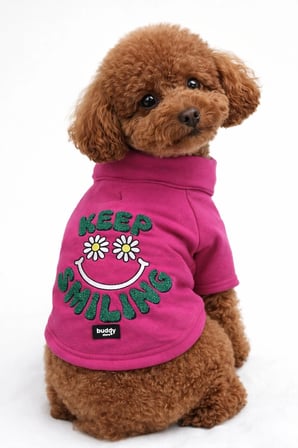 Fuşya Hakim Yaka Comfort Fit Köpek Sweat Ceketi (WarmFlex Koleksiyonu)