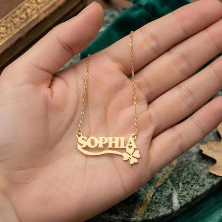 Dört Yapraklı Yonca İsim Kolye 925 Ayar Gümüş Kişiye Özel Harfli Kolye Altın Gümüş Rose Renk Minimalist Şans Kolyesi