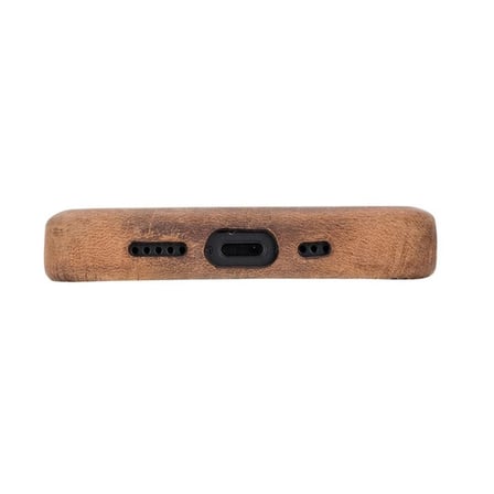 iPhone 15 Uyumlu Deri Telefon Kılıfı, Kişiye Özel İsim Baskılı, MagSafe Uyumlu, İnce Tasarım Kılıf