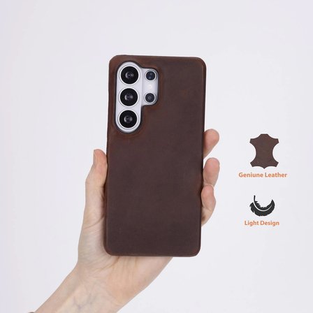 Samsung Galaxy S26 Ultra Hakiki Deri Kılıf Kişiye Özel İsim Baskılı İnce Tasarım Manyetik Uyumlu Kablosuz Şarj Destekli Telefon Kılıfı