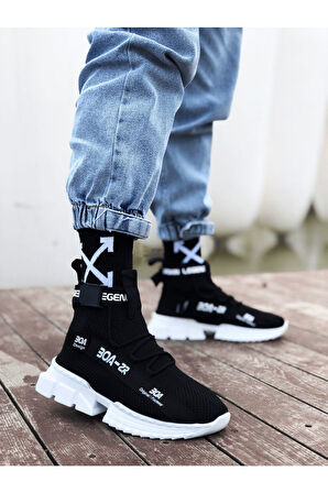 Zr-x700 Tarz Siyah Renk Spor Ayakkabı Triko Sneaker Rahat Taban