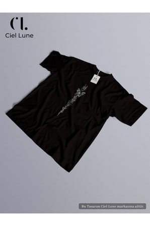 Unisex Butterfly Flower Özel Tasarım - Oversize T-Shirt