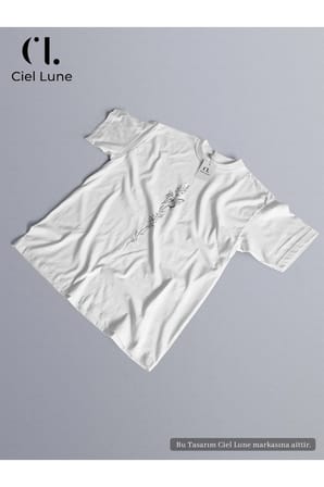 Unisex Butterfly Flower Özel Tasarım - Oversize T-Shirt