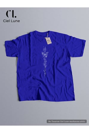 Nevermind Unisex Butterfly Flower Oversize Tişört