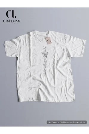 unisex butterfly flower özel tasarım - oversize t-shirt