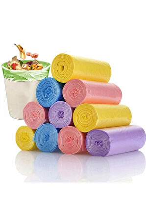 Büyük Boy 65x70 Lavanta Kokulu Büzgülü Çöp Poşeti 30 Adet (3 PAKET) Çöp Torbası 60 Litre