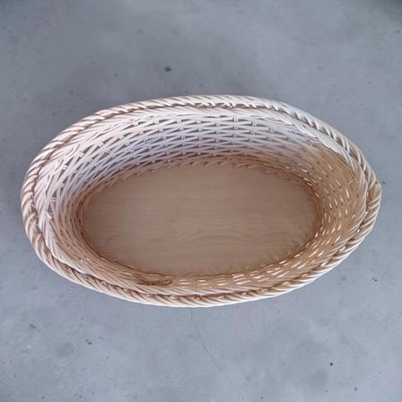 HandanRattan El Örgüsü Doğal Rattan Oval Düzenleyici Sepet 20x40x18 cm