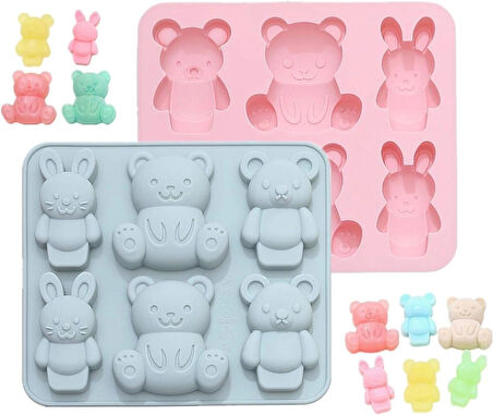 3 Boyutlu Mini Sevimli Ayı Şeklinde Silikoz Buz Kalıbı