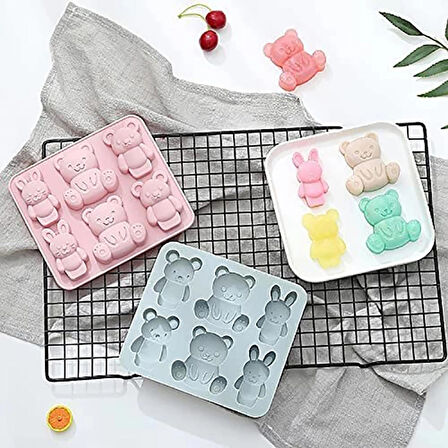 3 Boyutlu Mini Sevimli Ayı Şeklinde Silikoz Buz Kalıbı
