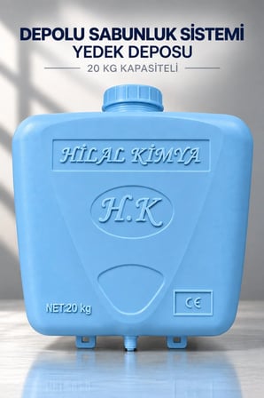 Depolu Sabunluk Sistemi Yedek Deposu 20 Kg Kapasiteli - Mavi