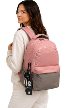 Pudra Vizon Unisex Orta Ve Lise Okul Çantası Su Geçirmez Kumaş Unisex Okul Sırt Çantası 2200