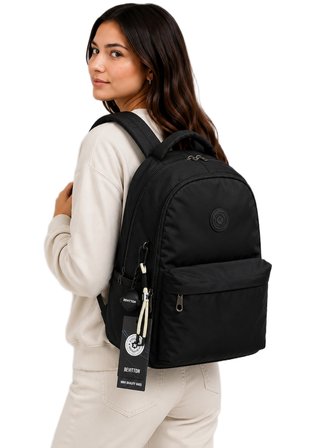 Siyah Unisex Okul Çantası Su Geçirmez Kumaş Unisex Okul Sırt Çantası 2200