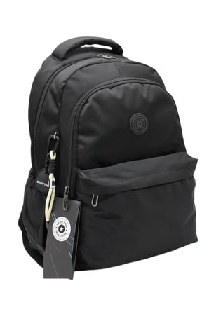Siyah Unisex Okul Çantası Su Geçirmez Kumaş Unisex Okul Sırt Çantası 2200