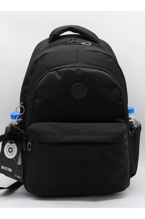 Siyah Unisex Okul Çantası Su Geçirmez Kumaş Unisex Okul Sırt Çantası 2200