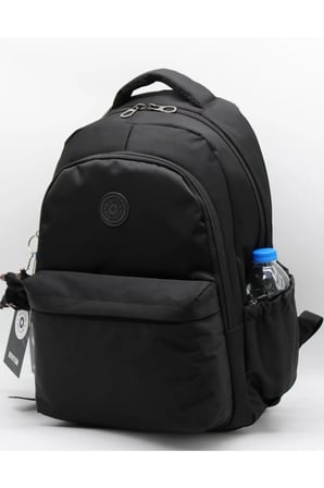 Siyah Unisex Okul Çantası Su Geçirmez Kumaş Unisex Okul Sırt Çantası 2200