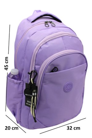 Su Geçirmez Kumaş Unisex Okul Çantası Lila Renk Okul Sırt Çantası 1650