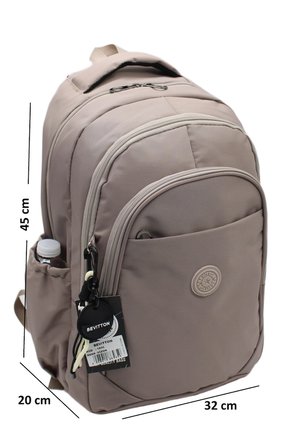 Su Geçirmez Kumaş Unisex Okul Çantası Vizon Renk Okul Sırt Çantası 1650