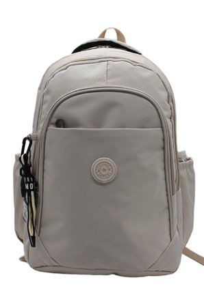Su Geçirmez Kumaş Unisex Okul Çantası Bej Renk Okul Sırt Çantası 1650