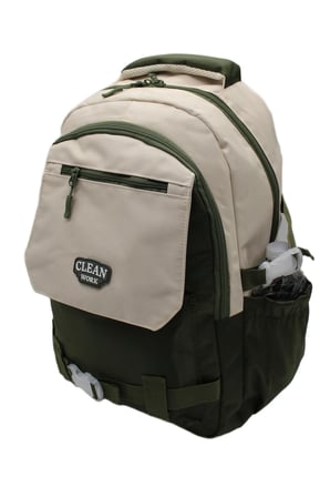 Çok Bölmeli Bej-Haki Okul Sırt Çantası Unisex Okul Çantası 26011