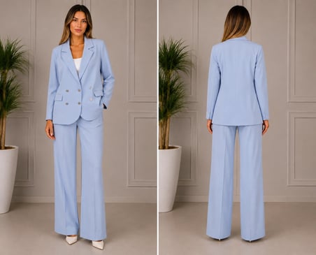 Buz Mavisi Blazer Pantolon Takım 💙