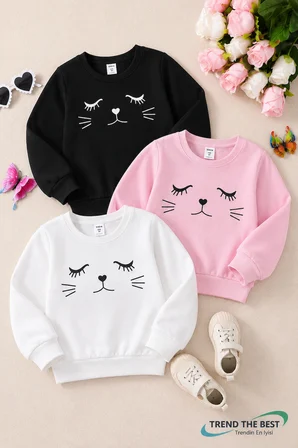 Kışlık Kız, Erkek, Yetişkin Unisex Siyah, Pembe, Beyaz 3'lü Sweatshirt Takımlar