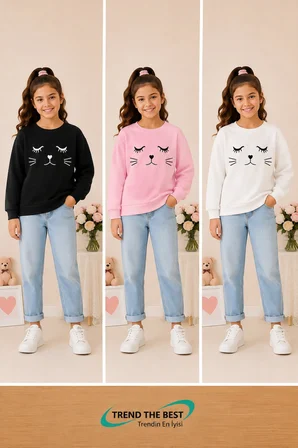 Kışlık Kız, Erkek, Yetişkin Unisex Siyah, Pembe, Beyaz 3'lü Sweatshirt Takımlar
