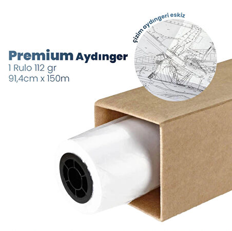 Plotter Sarf® Plankopya Ozalit  Aydınger (Çizim) Kağıdı  112gr  Rulo 91,4cm x 150mt (1 Rulo)  