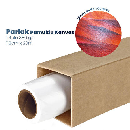 Plotter Sarf® Cotton Kanvas Parlak % 100 Pamuk Tuval 380gr Ecosolvent Latex Uv Uyumlu 112cmx 20 mt (1 Rulo)