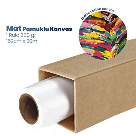 Plotter Sarf® Cotton Kanvas Matt % 100 Pamuk Tuval 380gr Pigmet ve Dye İç Mekan 152cmx 20 mt (1 Rulo)