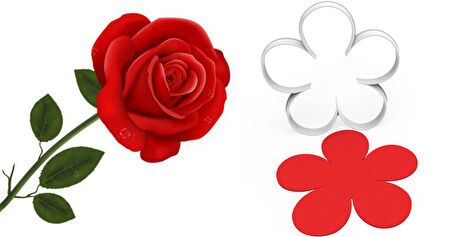 Kolay Gül Çiçek Yapım Kalıbı 82 mm