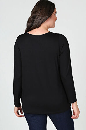 Yaka Dantel Detaylı Uzun Kol Bluz