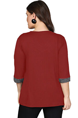 Büyük Beden Yaka Kolucu Sim Bluz