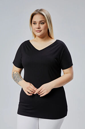 Büyük Beden Sırt V Güpür Bluz