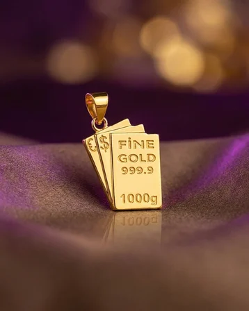 22 Ayar Altın Kolye Ucu Modern Tasarım 3.52gr Hediye Kadın