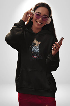 Cep Telefonu No Signal Kadın Erkek  Siyah Kapüşonlu Sweatshirt Hoodie