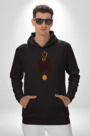 Görünmez İnsan Takım Elbise Kadın Erkek  Siyah Kapüşonlu Sweatshirt Hoodie