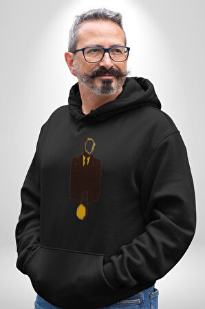 Görünmez İnsan Takım Elbise Kadın Erkek  Siyah Kapüşonlu Sweatshirt Hoodie