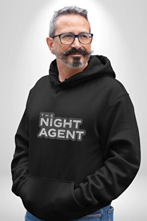 The Night Agent Kadın Erkek  Siyah Kapüşonlu Sweatshirt Hoodie