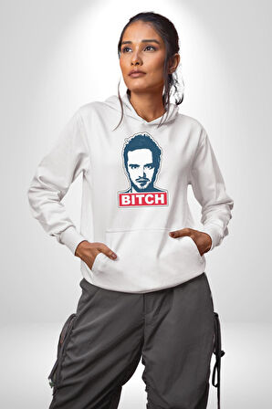 Breaking Bad Kadın Erkek  Beyaz Kapüşonlu Sweatshirt Hoodie